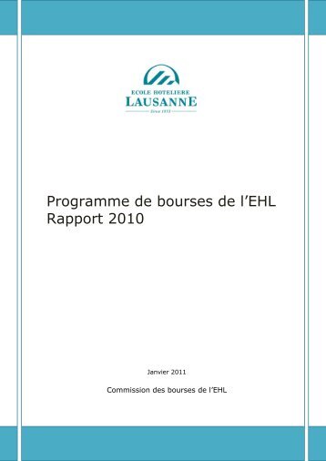 Programme de bourses de l'EHL Rapport 2010 - Sparkling Night