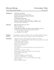 Florian Herzig Curriculum Vitae - School of Mathematics - Institute ...