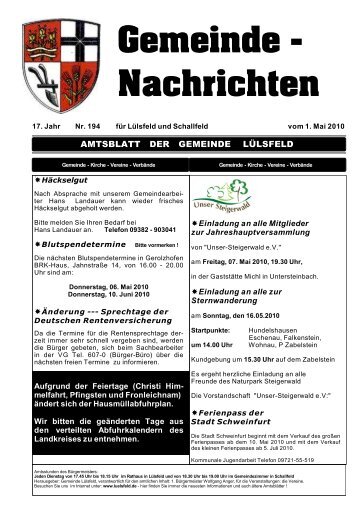 Presseinformation - Lülsfeld