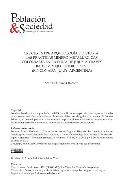 Cruces entre arqueología e historia: las prácticas minerometalúrgicas