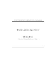 Diophantine Equations Florian Luca
