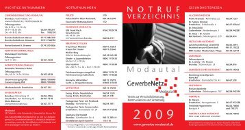 Download Notrufverzeichnis 2009 - GewerbeNetz Modautal