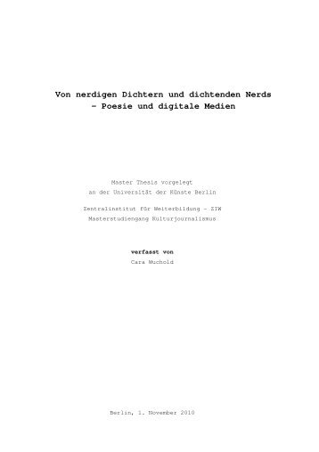 Von nerdigen Dichtern und dichtenden Nerds ... - Netzliteratur.net