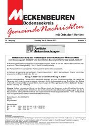 Gemeinde-Nachrichten Meckenbeuren, Nr. 6 vom 09.02.2013