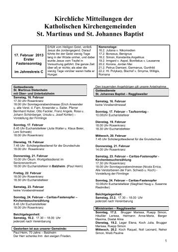 neueste Ausgabe Dietenheim - Diözese Rottenburg-Stuttgart