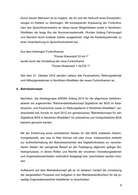 5. Sachstandsbericht - Institut der Feuerwehr Nordrhein-Westfalen