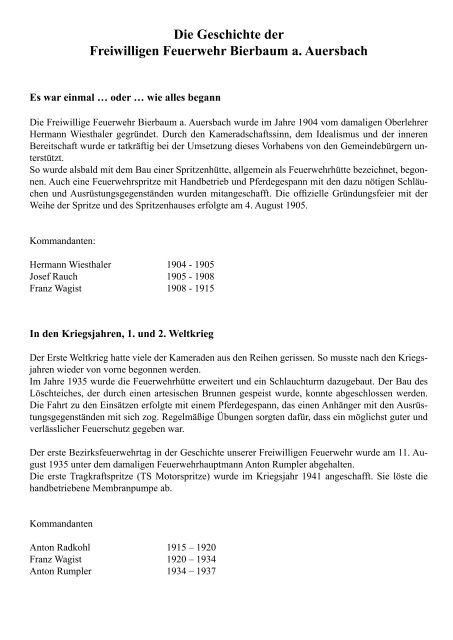 Festschrift 2012 - Gemeinde Bierbaum am Auersbach
