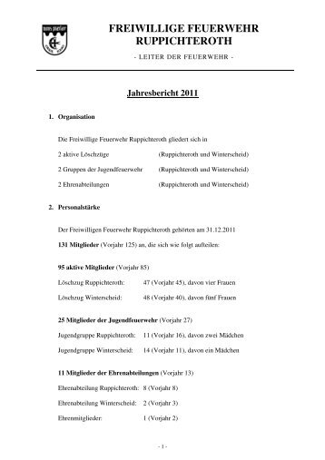 Jahresbericht 2011 - Gemeinde Ruppichteroth