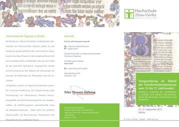 Informationsblatt - Hochschule Zittau/Görlitz