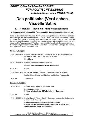 Das politische (Ver)Lachen. Visuelle Satire - Weiterbildungszentrum ...