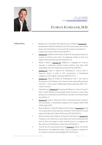 Publications Dr. Florian Kamelger