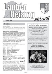 Lauben Heising aktuell, Ausgabe 12 vom 08.06.2007 - Gemeinde ...