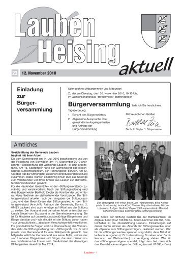 Lauben Heising aktuell, Ausgabe 23 vom 12.11.2010 - Gemeinde ...