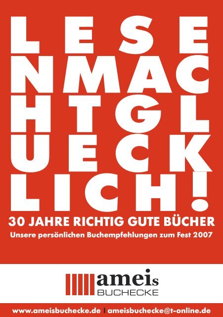 30 JAHRE RICHTIG GUTE BÜCHER - ameis Buchecke