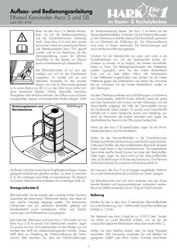 Dauerbrand-Kaminofen HARK 17 F Aufbau- und ...