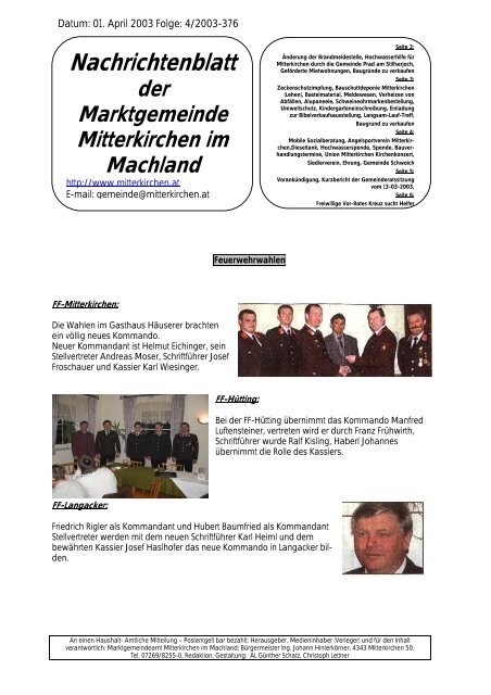 Nachrichtenblatt - Mitterkirchen im Machland