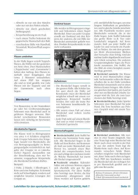 für den sportunterricht - Hofmann Verlag