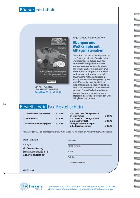 für den sportunterricht - Hofmann Verlag