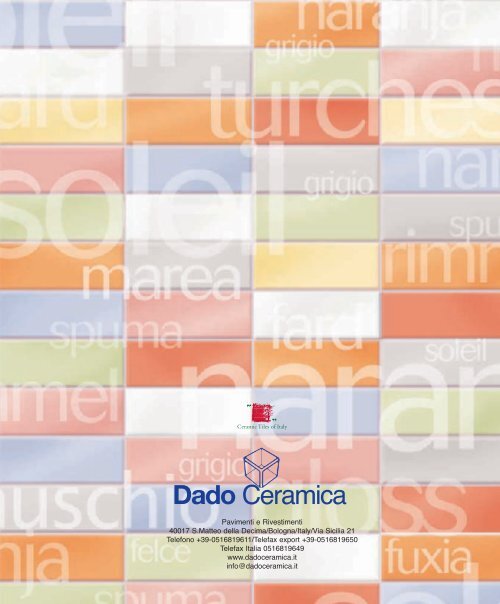 Scarica il Catalogo in PDF - Dado Ceramica