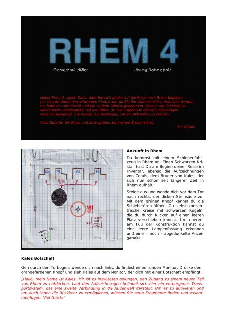 download RHEM 4 Lösung von Sabine Kotz auf
