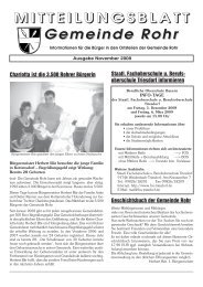 MITTEILUNGSBLATT Gemeinde Rohr