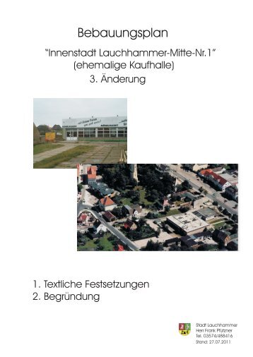 Bebauungsplan - Stadt Lauchhammer