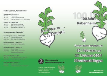 100 Jahre RÃ¤benheim â¦ 26. Februar und 27. Februar 2011 ...