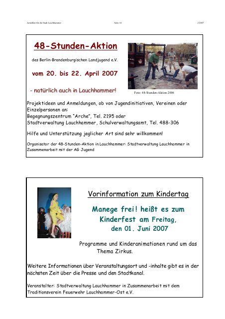 Amtsblatt 02/2007 - Stadt Lauchhammer