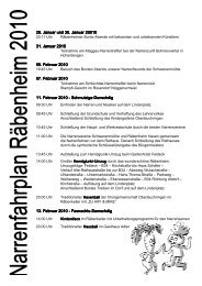 Narrenfahrplan Räbenheim 2010 - Lauchringen