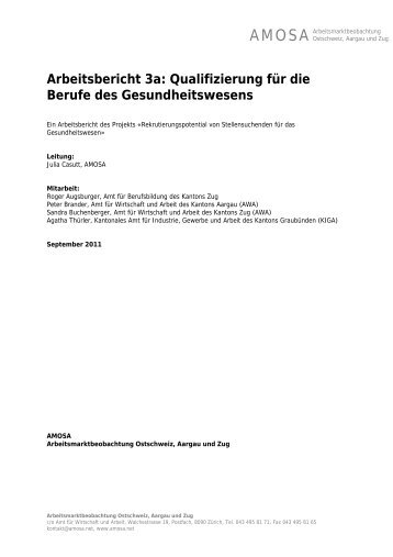 Arbeitsbericht 3a: Qualifizierung für die Berufe des ... - AMOSA