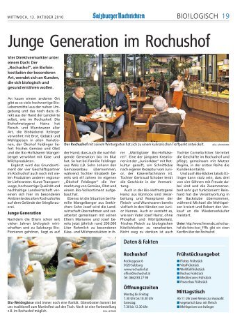 Junge Generation im Rochushof - bio!logisch aus Salzburg