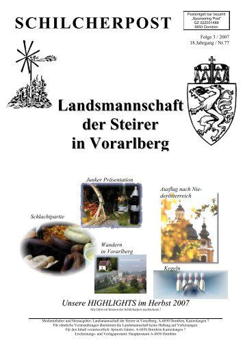 Schilcherpost Ausgabe 3_2007 - Landsmannschaft der Steirer in ...