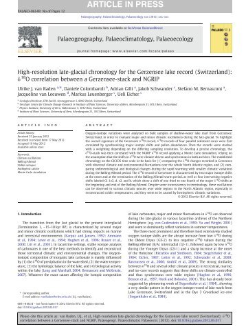 High-resolution late-glacial chronology for the Gerzensee - ETH ...