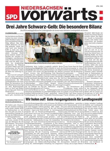 Ausgabe April 2006 des Niedersachsen-vorwärts als pdf