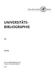 UNIVERSIT¨ATS- BIBLIOGRAPHIE - Freie Universität Berlin