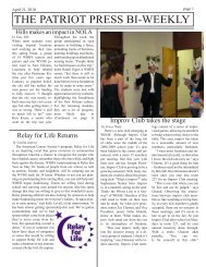 THE PATRIOT PRESS BI-WEEKLY - Wayne NJ Public Schools