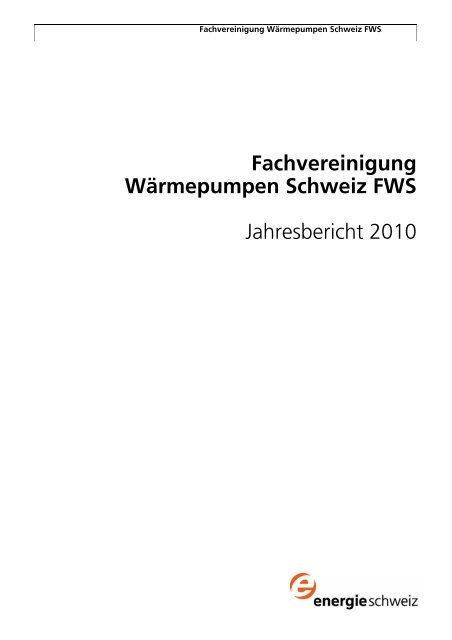 Fachvereinigung Warmepumpen Schweiz Fws Bundesamt Fur