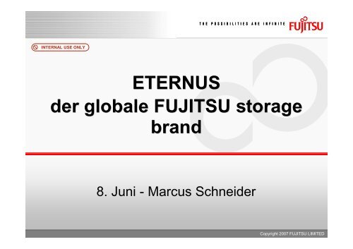 ETERNUS der globale FUJITSU storage brand ETERNUS der ...