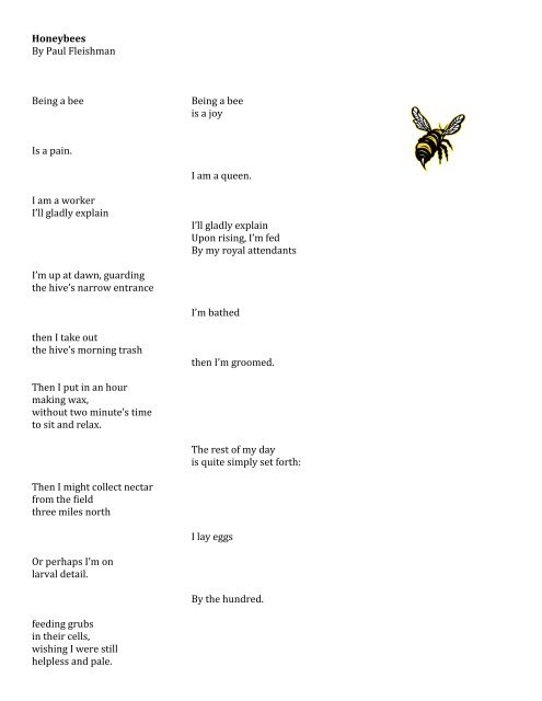 honey bee poem