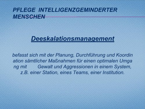 Pflege und Betreuung von Menschen mit Intelligenzminderung Vortrag