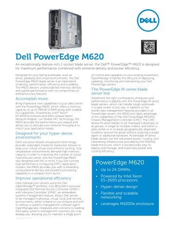 PowerEdge M620 Spec Sheet - Dell