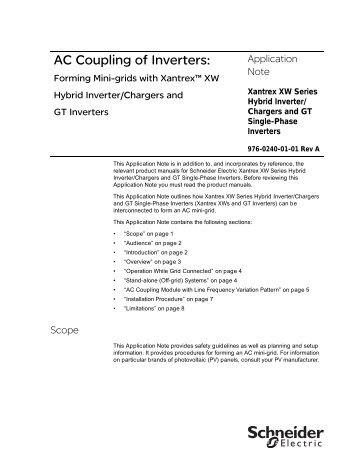 AC Coupling of Inverters: - AltE Store