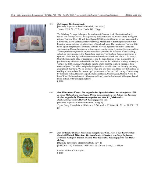 Bibles & sacred texts - facsimiles - Omi