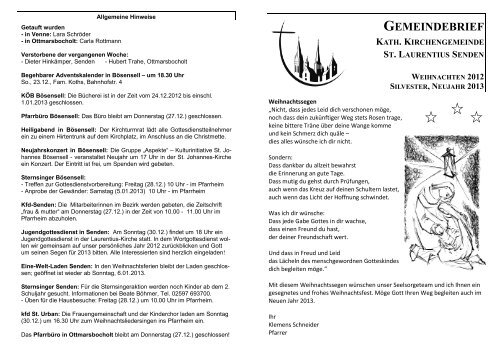 gemeindebrief kath. kirchengemeinde  st. laurentius senden