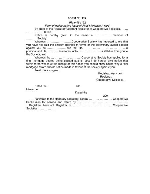 Bihar Cooperative Societies Rules, 1959 - Cooperative Department ...