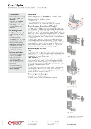 Conex®-System - Cendres+Métaux