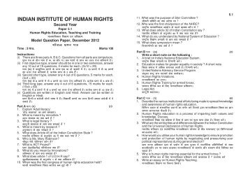 2nd year Model Question Papers - Indian Institute of Human Rights