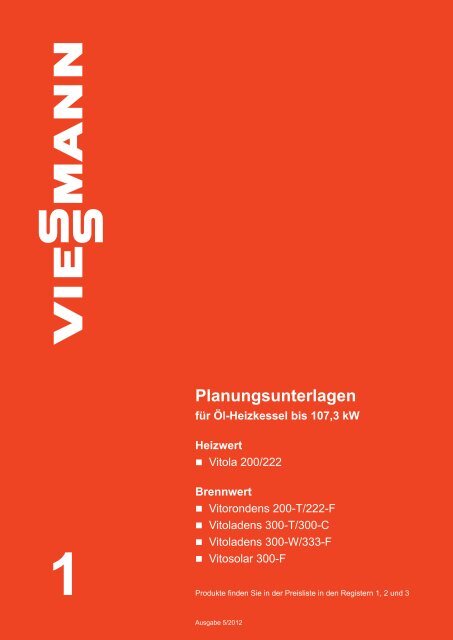 Planungsunterlagen Fur Ol Heizkessel Bis 107 3 Kw Viessmann
