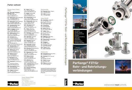 Parflange® F37für Rohr- und Rohrleitungs- verbindungen