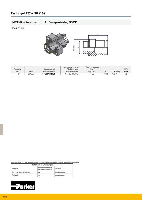 Parflange® F37für Rohr- und Rohrleitungs- verbindungen